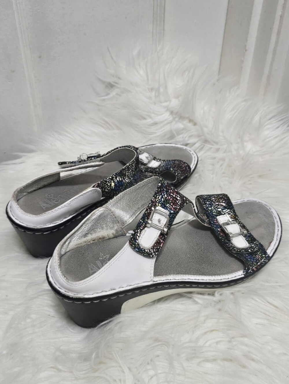 Alegria Leather Slip-on Sandals Lara Cathedral (1585) Multicolor Eur 38, US 7.5